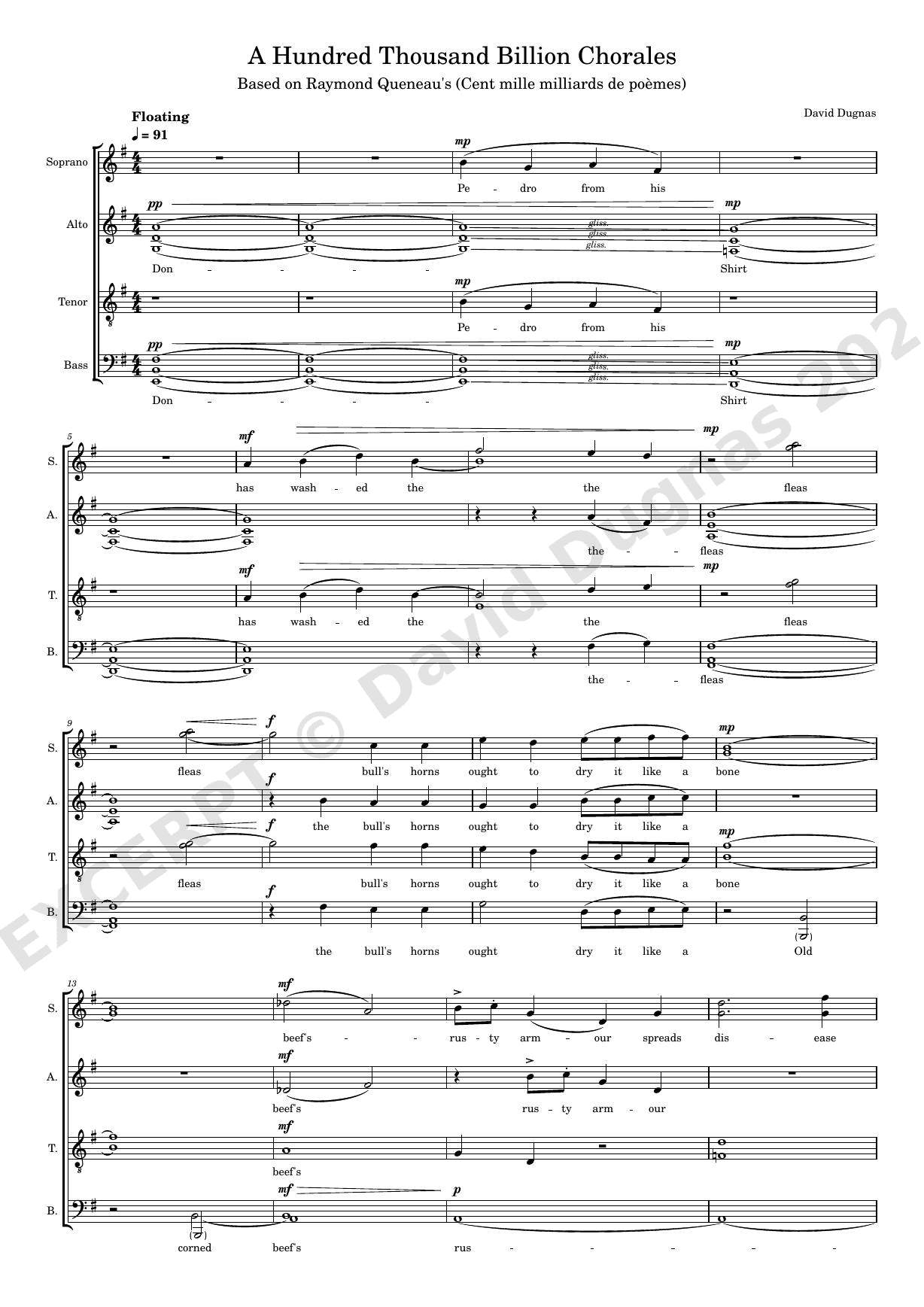 A Hundred Thousand Billion Chorales, excerpt 2